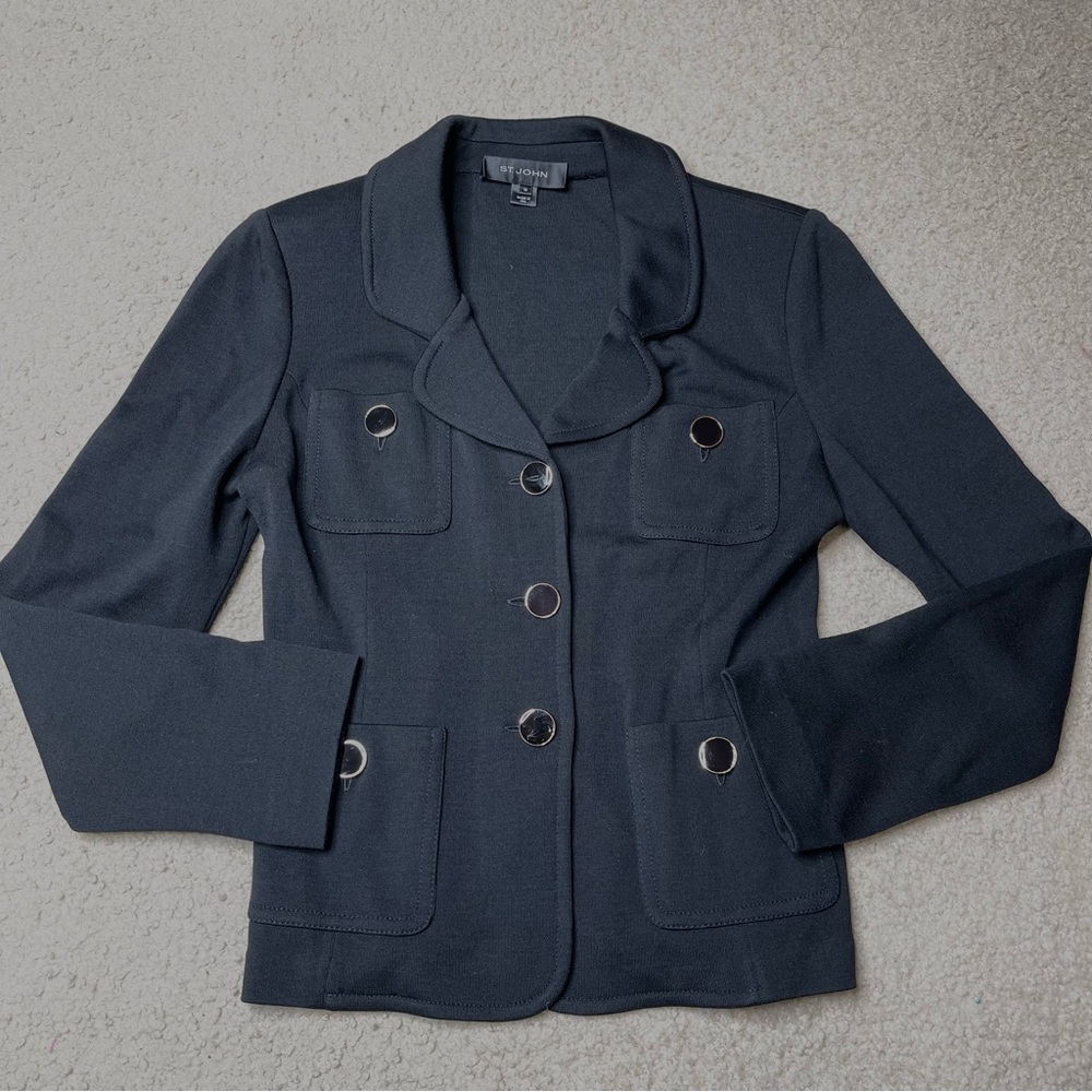 St. John Four Pocket Enamel Button Blazer